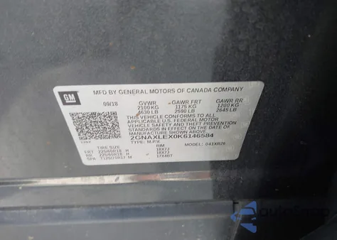 2019 Chevrolet Equinox Lt from USA, damaged, VIN 2GNAXLEX0K6146584